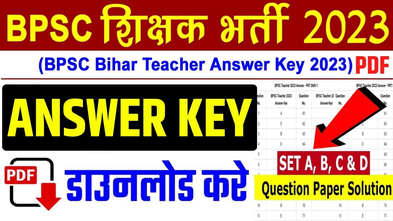 Bihar Teacher Answer Key